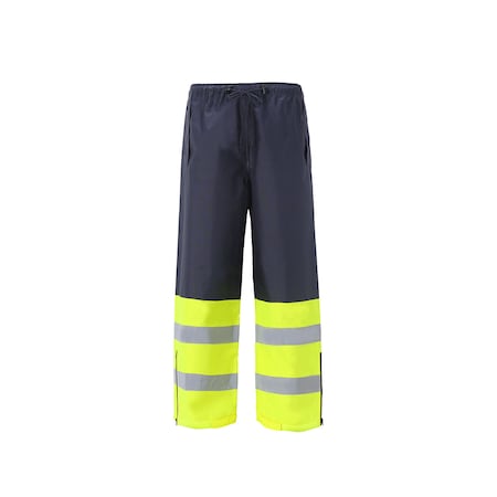 2W International Navy/Lime High Viz Rain Pants, X-Large 737C-E XL